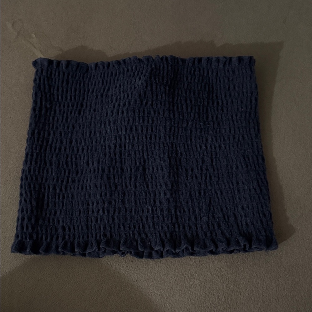 Navy Blue Textured Women's tube top